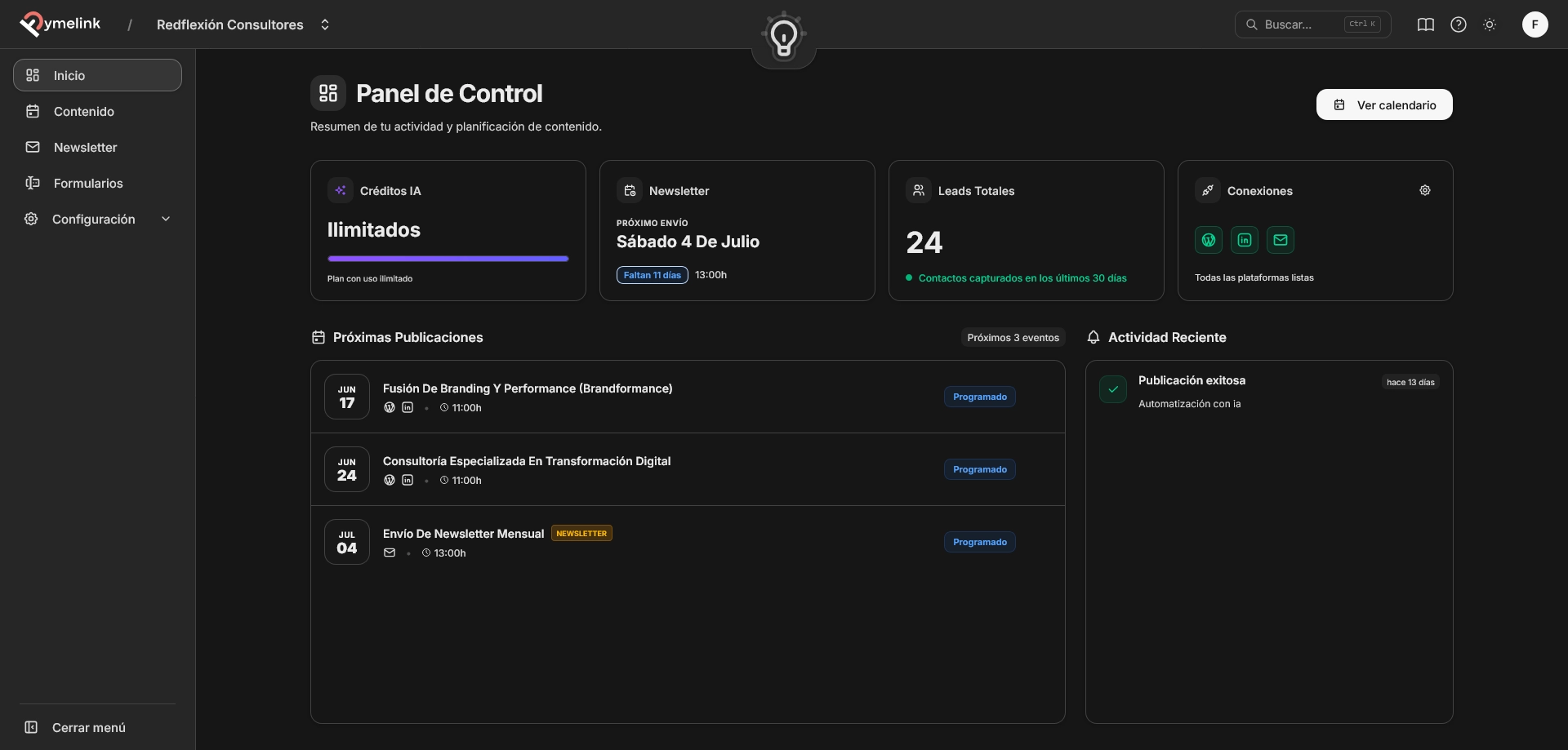 Pymelink Dashboard (Light Mode)